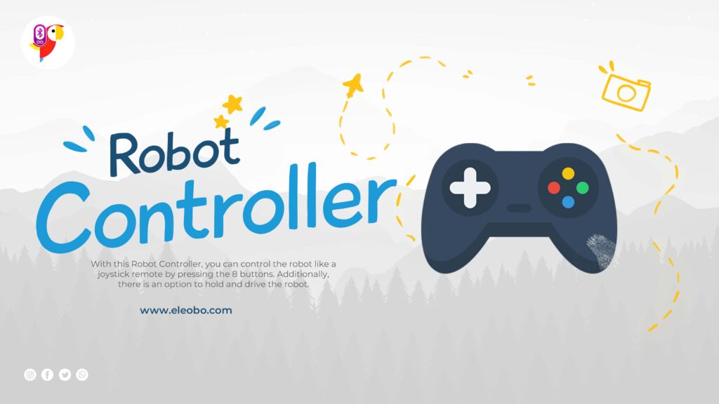 Ultimate Bluebot Controller App: Control your robot seamlessly using Bluetooth with joystick-style remote, 8 intuitive buttons, hold and drive mode