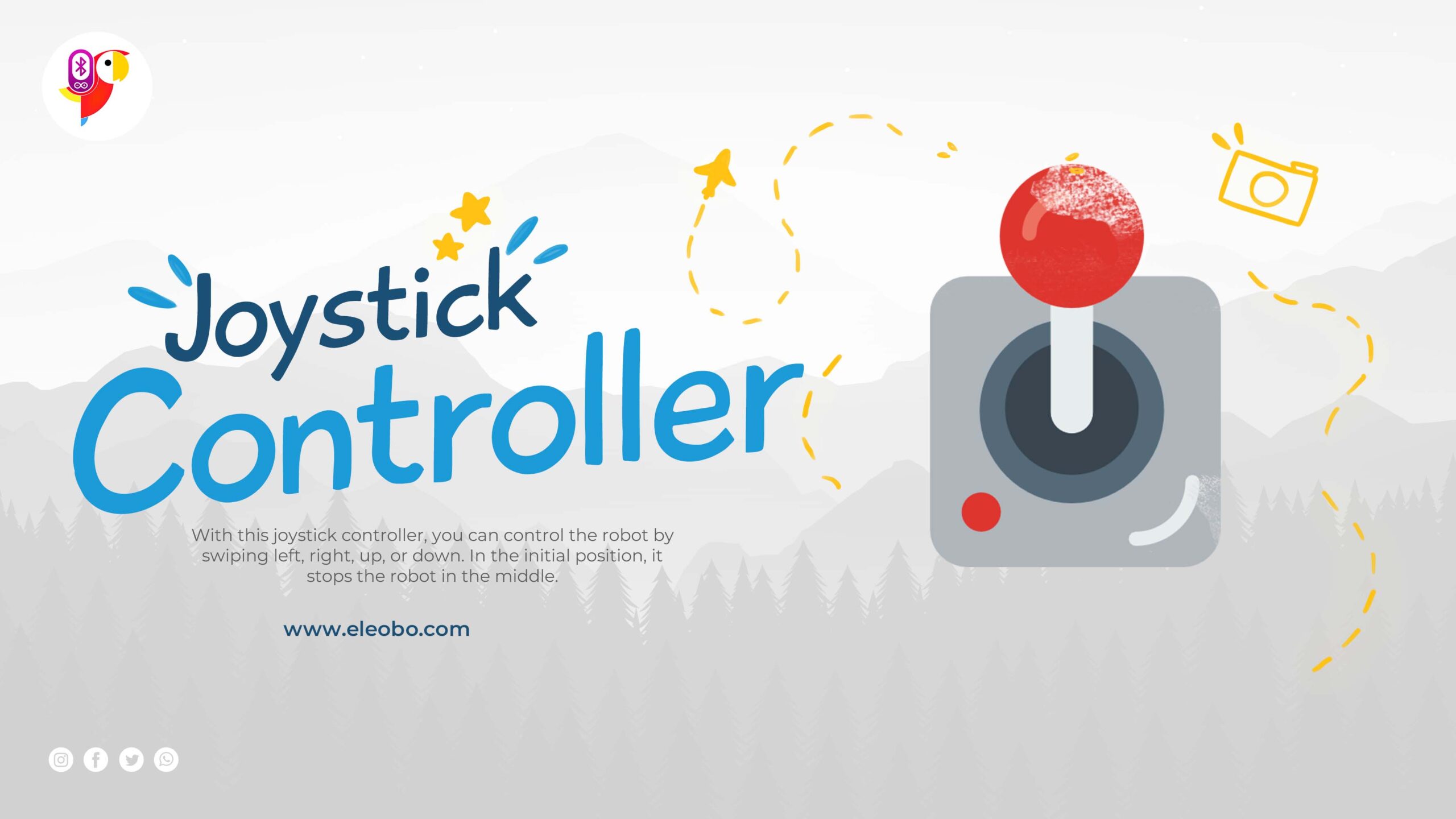 Joystick Controller on Android: Control Your Robot Wirelessly with BlueBot by Swiping Left, Right, Up, or Down