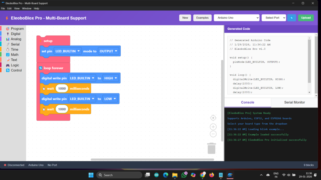 EleoboBlox Pro transforms Arduino ESP32 programming with Scratch-based blocks. Discover how Eleobo's innovative tool makes coding accessible