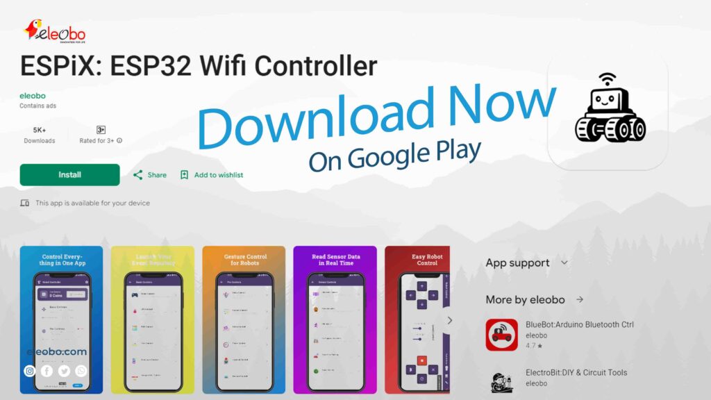 ESPiX ESP32 WiFi controller app